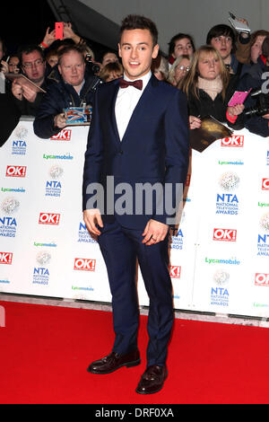 Londres, Royaume-Uni. 22 janvier 2014. Tom Daley arrivant du National Television Awards 2014 (NTAs), à l'O2 de Londres. 22/01/2014 : dpa Crédit photo alliance/Alamy Live News Banque D'Images
