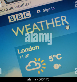 BBC Weather Site Internet sur un écran d'ordinateur portable Banque D'Images