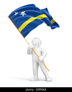 Et l'homme drapeau de Curaçao (chemin inclus) Banque D'Images