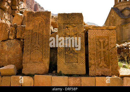 Khachkars ou pierres croisées, Arménie, Banque D'Images