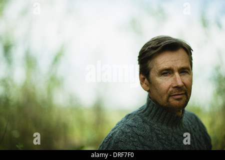 Colorado USA middle-aged man looking pensive Banque D'Images