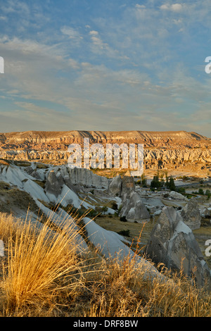 Badlands, cheminées de fées et Mesa, près de Göreme, Cappadoce, Turquie Banque D'Images