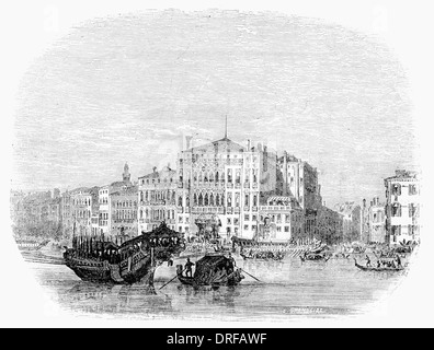 Palazzo Pisani Moretta, sur le Grand Canal Venise vers 1854 Banque D'Images