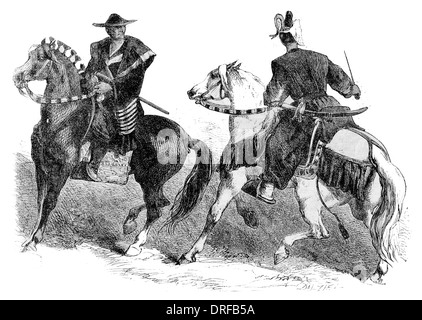 La Cavalerie japonaise vers 1854 Banque D'Images