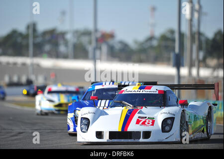 Daytona, USA. 23 Jan, 2014. Le Tudor United Formule 1 Championship Rolex 24 heures de Daytona pratique qui a été nouvellement formée par la fusion de la série Grand-Am et l'American Le Mans Series . STARWORKS MOTORSPORT RILEY #  78 ALEX POPOW DINAN DP (VEN) SCOTT MAYER (USA) BRENDON HARTLEY (NZL) Credit : Action Plus Sport/Alamy Live News Banque D'Images