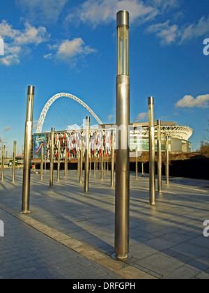 Vue sur le stade de Wembley, London Borough of Brent, London, Angleterre, Royaume-Uni Banque D'Images