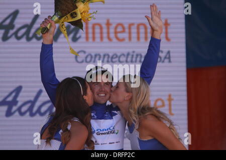 Alan Jaume & fils, de l'Australie. 25 janvier 2014. Simon Gerrans (Aus) Orica Greenedge a été le Sprint jersey gagnant après l'étape 5 du Santos Tour Down Under 2014 de McLaren Vale à Alan Jaume & Fils, dans le sud de l'Australie le 25 janvier 2014 Crédit : Peter Mundy/Alamy Live News Banque D'Images