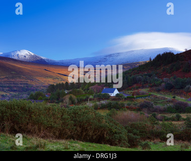 Une vue panoramique des montagnes de Kerry un harfang et les régions avoisinantes, dans le comté de Kerry, Irlande. Banque D'Images