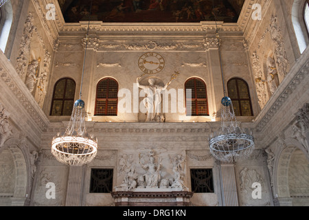 Intérieur du Palais Royal (en néerlandais : Koninklijk Paleis) détails à Amsterdam, en Hollande, aux Pays-Bas. Banque D'Images