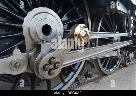 Les bielles et les roues d'entraînement de London, Midland Scottish Railways (LMS) 'rationaliser' Couronnement Princesse conservé nombre de locomotive à vapeur 6229 'Duchess of Hamilton' Banque D'Images