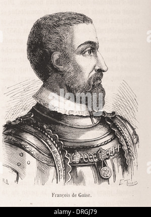 Portrait du duc François de Guise - gravure XIX ème siècle français Banque D'Images