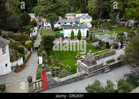 Vue général de Portmeirion zone principale Banque D'Images