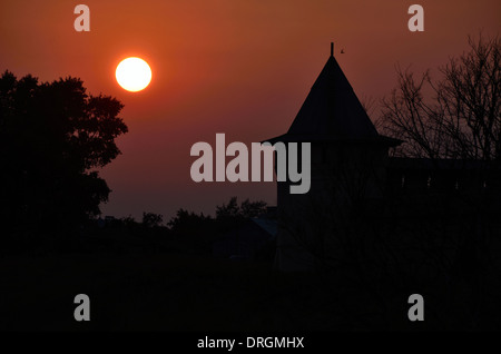 Coucher du soleil à Suzdal, Russie Banque D'Images