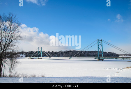 Pont suspendu, Nouveau-Brunswick Banque D'Images