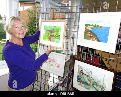 WAG Warrington Art Group au salon d'Grappenhall Community Library 2013 Banque D'Images