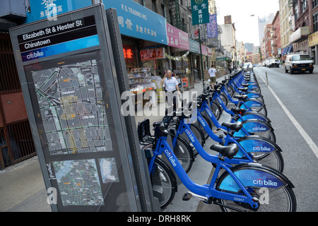 Citibike Chinatown (vélos), New York Banque D'Images