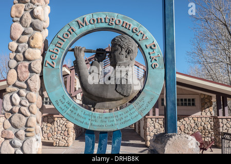 Zebulon Pike Montgomery monument à Pueblo, Colorado. Banque D'Images