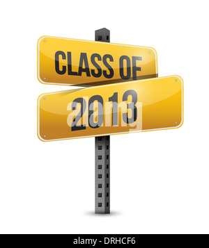 Classe de 2013 road sign illustration design sur un fond blanc Banque D'Images