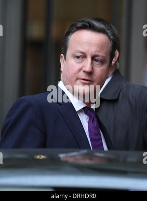 Londres, Royaume-Uni, 27 janvier 2014. David Cameron, Premier Ministre du Royaume-Uni, Premier Lord du Trésor, Ministre de la Banque D'Images