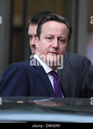 Londres, Royaume-Uni, 27 janvier 2014. David Cameron, Premier Ministre du Royaume-Uni, Premier Lord du Trésor, Ministre de la Banque D'Images