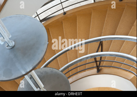 De La Warr Pavilion escalier à nettoyer les bordures style Art déco design moderniste d'abord peut-être construit en Grande-Bretagne Banque D'Images