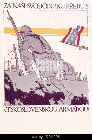 Poster, le bureau de recrutement de tchécoslovaque, WW1 Banque D'Images