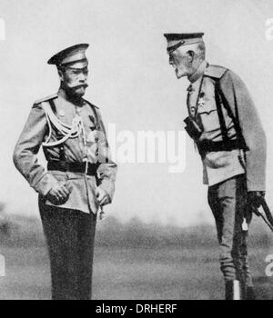 Le Tsar Nicolas II de Russie avec le Grand-duc, WW1 Banque D'Images