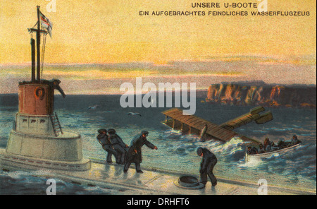 Carte postale de propagande allemande, notre U-boat, WW1 Banque D'Images