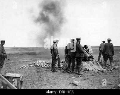 L'action de l'artillerie britannique sur le front occidental, WW1 Banque D'Images