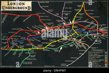 Exposition franco-britannique - plan du métro de Londres Banque D'Images