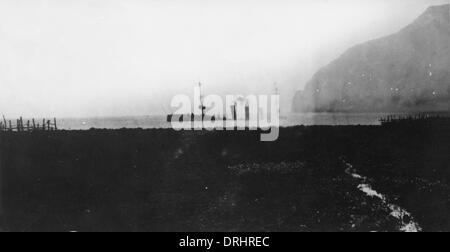 Scène au cours de la Bataille des îles Falkland, WW1 Banque D'Images