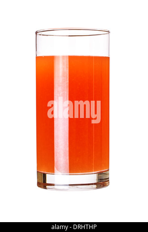 Verre de jus de pamplemousse rose isolated on white Banque D'Images