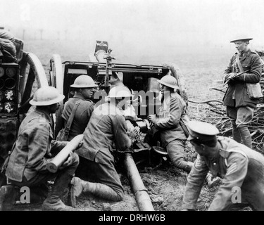 Les artilleurs britanniques en action, Western Front, WW1 Banque D'Images