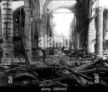 L'église en ruine à Ypres, Belgique, Western Front, WW1 Banque D'Images