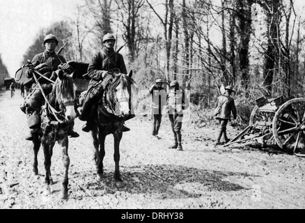 Les cavaliers français sur front de l'Ouest, WW1 Banque D'Images