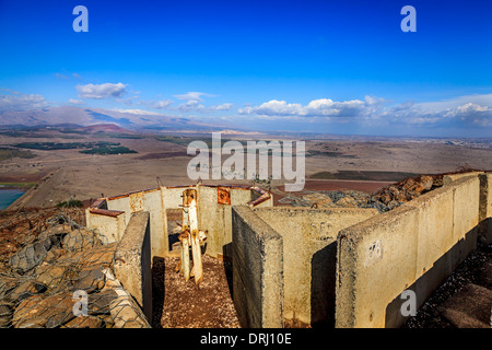 Sur le mont Bental fortifications à la frontière entre Israël et la Syrie Banque D'Images