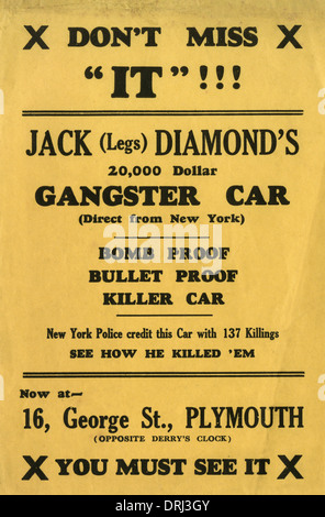 L'exposition de la voiture de Gangster Legs Diamond Jack Banque D'Images