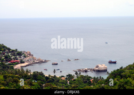 Vue aérienne de Thanote bay à Koh Tao, Thaïlande Banque D'Images