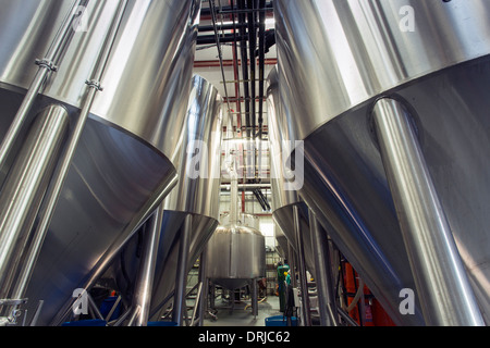 USA,Floride,Tampa Cigar City Brewery,réservoirs utilisés pour fabriquer de la bière Banque D'Images