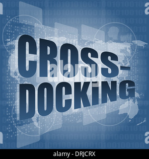 Cross docking mot sur digital touch screen Banque D'Images