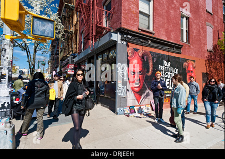 Brooklyn People Bedford Avenue Williamsburg Brooklyn Neighborhood New York City Banque D'Images