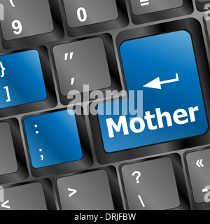 Clavier avec mère mot sur le bouton de l'ordinateur Banque D'Images