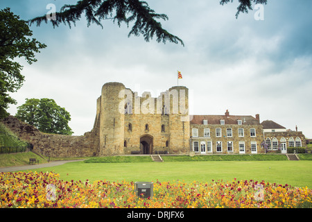 Norman Tonbridge Castle et Mansion, Tonbridge, Kent, UK Banque D'Images