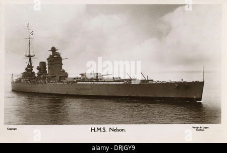 HMS Nelson - cuirassé de la marine britannique Banque D'Images