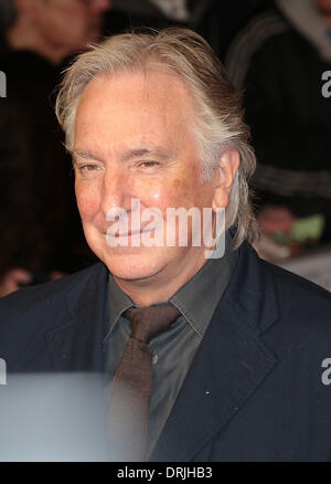 Londres, Royaume-Uni, le 27 janvier 2014 Alan Rickman assiste à la première UK pour la femme invisible à Odéon, Kensington High Street Kensington, Londres Photo : Alamy/MRP Live News Banque D'Images