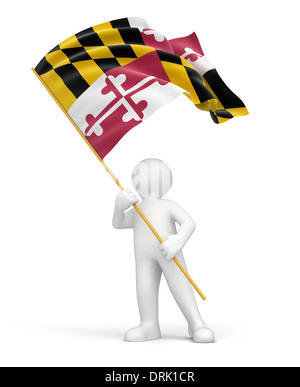 L'homme et d'un drapeau du Maryland (chemin inclus) Banque D'Images