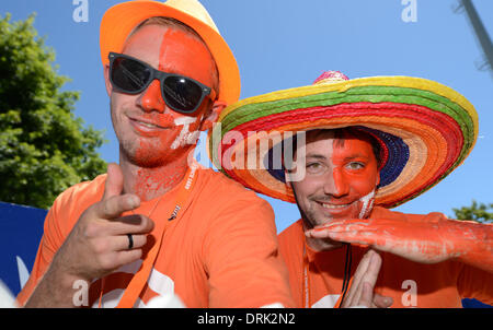 Hamilton, Nouvelle Zélande. 28 janvier, 2014. Fans de match 4 de l'ANZ un jour série international de cricket. New Zealand chapeau noir v l'Inde à Seddon Park. Credit : Action Plus Sport/Alamy Live News Banque D'Images