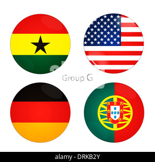 Groupe G -USA, le Ghana, l'Allemagne, Portugal Banque D'Images