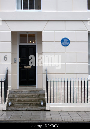 Blue plaque pour Emily Davies (1830-1921) à 18 Carlton Street, Southampton, Hampshire, England, UK.. Banque D'Images