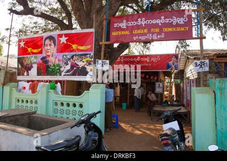 Ligue nationale pour la démocratie du parti, Bagan Myanmar Banque D'Images